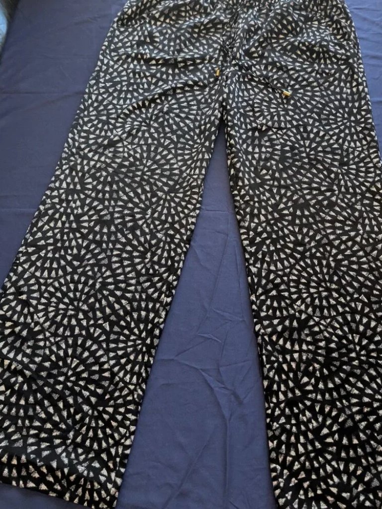 Mossimo Lounge Pants Black/White Xl Wide Leg Pull-On Tie String Lightweight